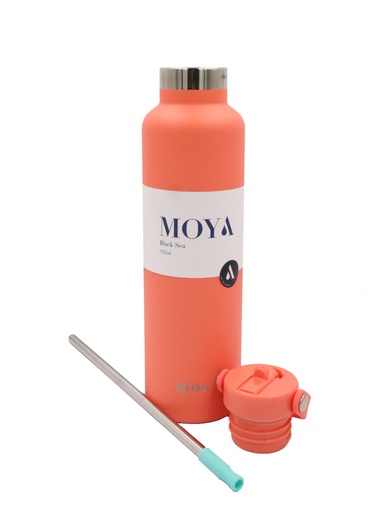 Moya "Black Sea"  700ml Insulated Sustainable Water Bottle Coral