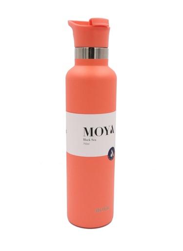 Moya "Black Sea"  700ml Insulated Sustainable Water Bottle Coral Spout Lid