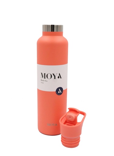 Moya "Black Sea"  700ml Insulated Sustainable Water Bottle Coral Spout Lid