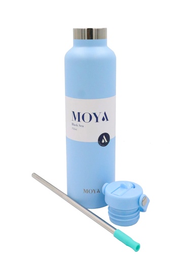 Moya "Black Sea"  700ml Insulated Sustainable Water Bottle Powder Blue