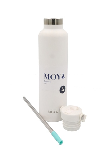 Moya "Black Sea"  700ml Insulated Sustainable Water Bottle White
