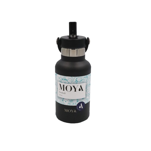 Moya "Seashell" 350ml Insulated Sustainable Water Bottle Black