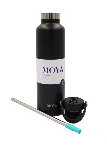 Moya "Black Sea"  700ml Insulated Sustainable Water Bottle Black