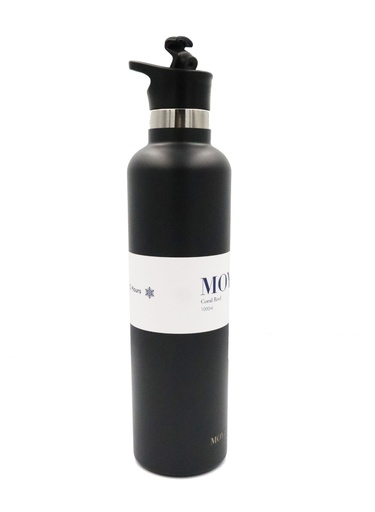 Moya "Coral Reef" 1L Insulated Sustainable Water Bottle Black Spout Lid