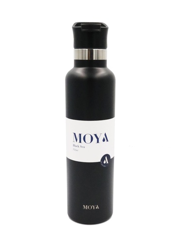 Moya "Black Sea"  700ml Insulated Sustainable Water Bottle Black Spout Lid