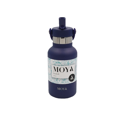 Moya "Seashell" 350ml Insulated Sustainable Water Bottle Navy