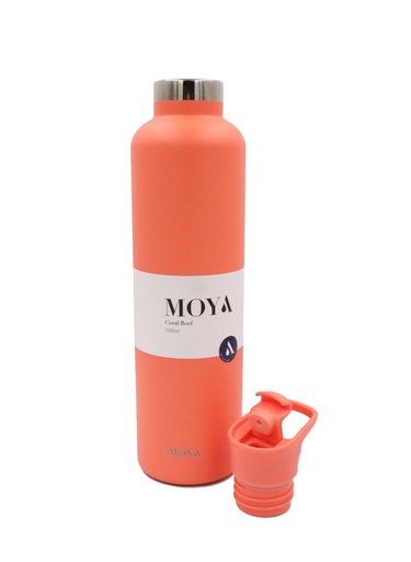 Moya "Coral Reef" 1L Insulated Sustainable Water Bottle Coral Spout Lid