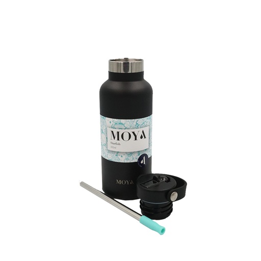 Moya "Starfish" 500ml Insulated Sustainable Water Bottle Black