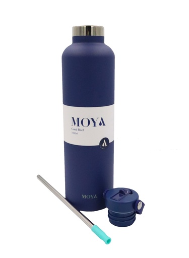 Moya "Coral Reef" 1L Insulated Sustainable Water Bottle Navy