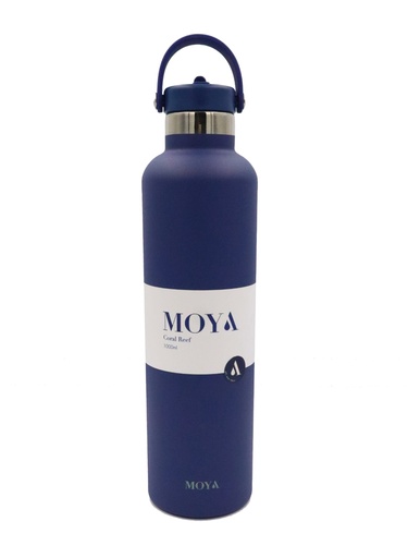Moya "Coral Reef" 1L Insulated Sustainable Water Bottle Navy