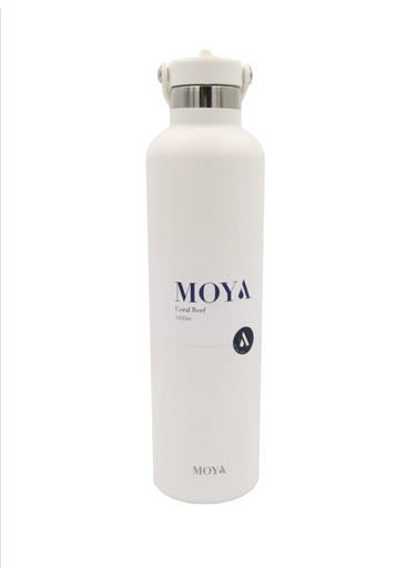 Moya "Coral Reef" 1L Insulated Sustainable Water Bottle White