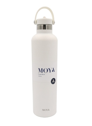 Moya "Coral Reef" 1L Insulated Sustainable Water Bottle White