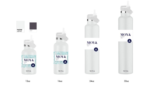 Moya "Starfish" 500ml Insulated Sustainable Water Bottle White