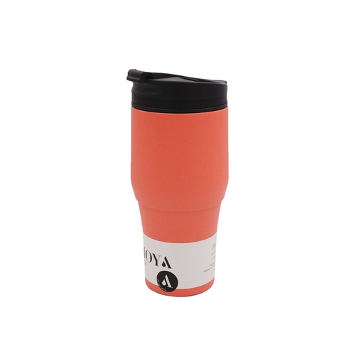 Moya "High Tide" 380ml Travel Coffee Mug Black/Coral