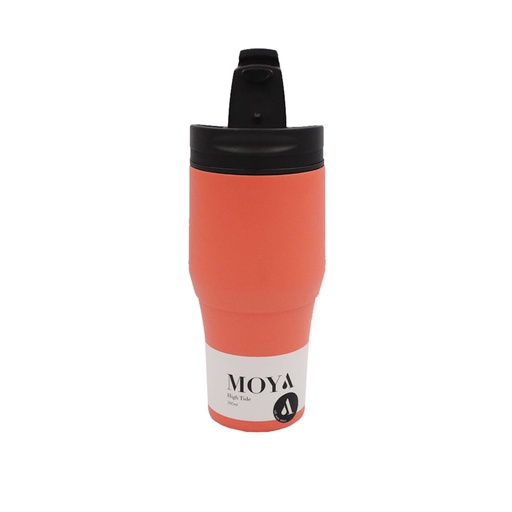 Moya "High Tide" 380ml Travel Coffee Mug Black/Coral