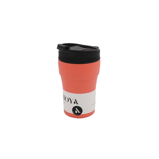 Moya "Low Tide" 250ml Travel Coffee Mug Black/Coral