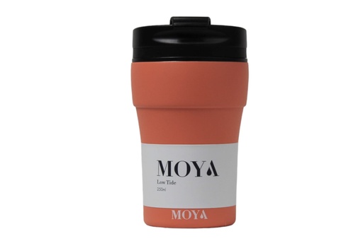 Moya "Low Tide" 250ml Travel Coffee Mug Black/Coral