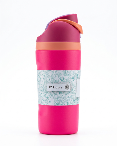 Moya "True Tide"  16oz Insulated Sustainable Water Bottle Hot Pink