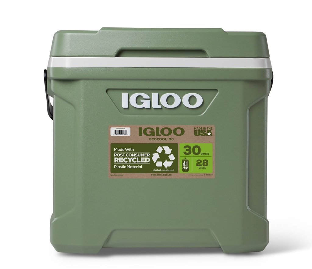 IGLOO-Ecocool Latitude 30 Qt Cooler Box - Vintage Green