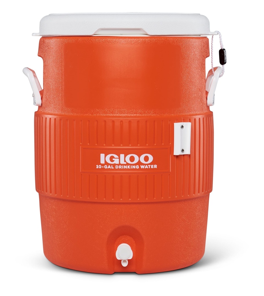 IGLOO-10 Gallon Seat Top With Cup Dispenser - Orange - DISC - DISC
