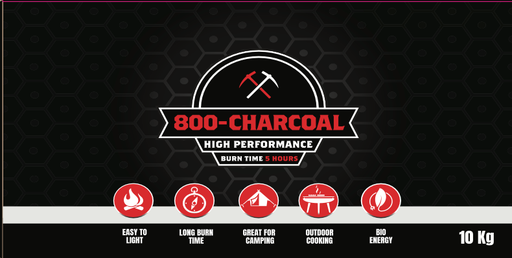 800-CHARCOAL LONG LASTING SAWDUST BRIQUETTE 10KG
