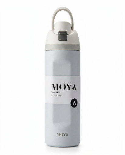 Moya "True Tide"  24oz Insulated Sustainable Water Bottle White