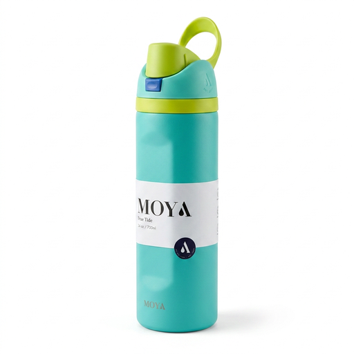 Moya "True Tide"  24oz Insulated Sustainable Water Bottle Electric Blue