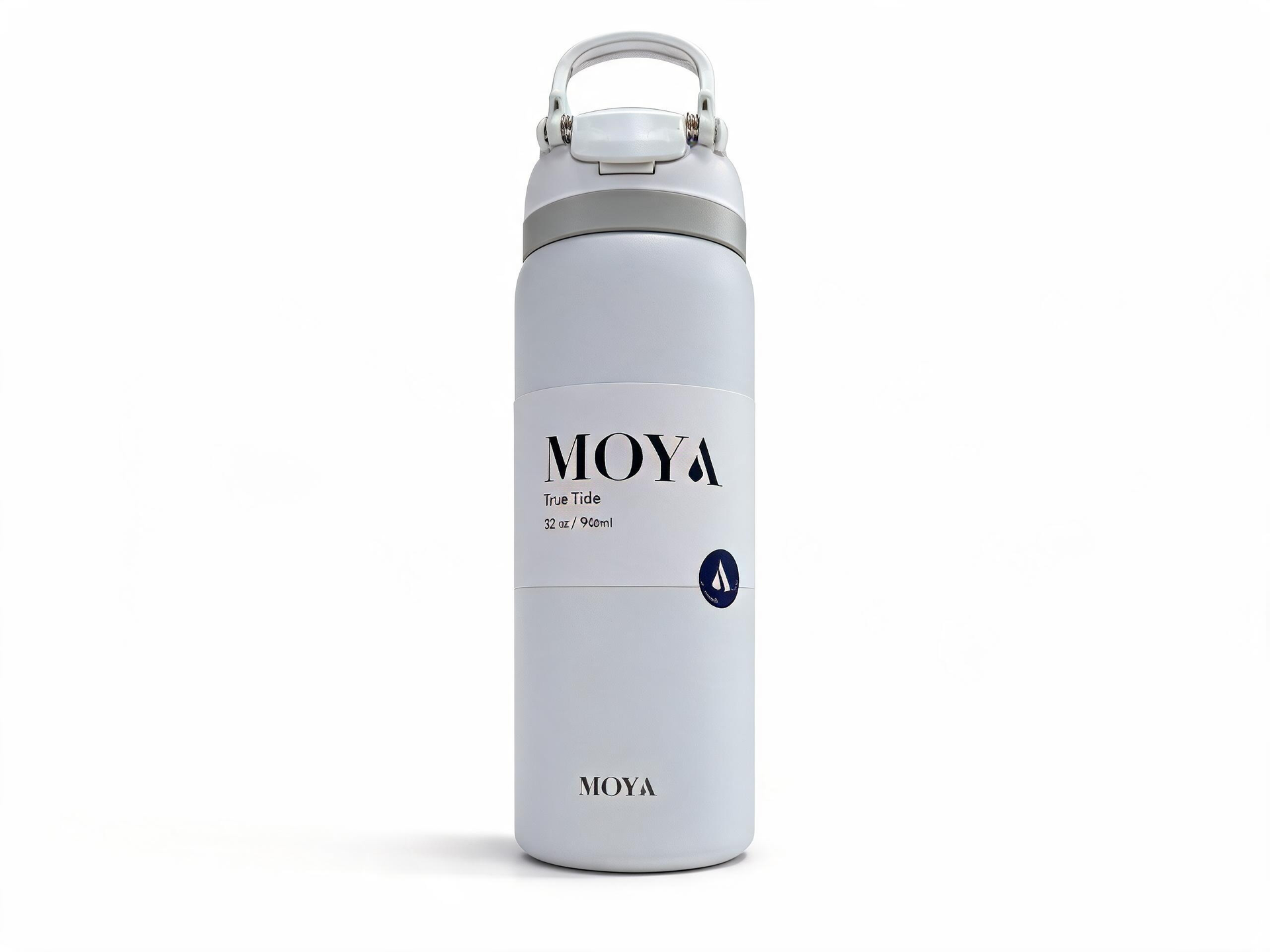 Moya "True Tide"  32oz Insulated Sustainable Water Bottle White