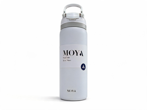 Moya "True Tide"  32oz Insulated Sustainable Water Bottle White