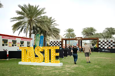 Taste festival entrance sign