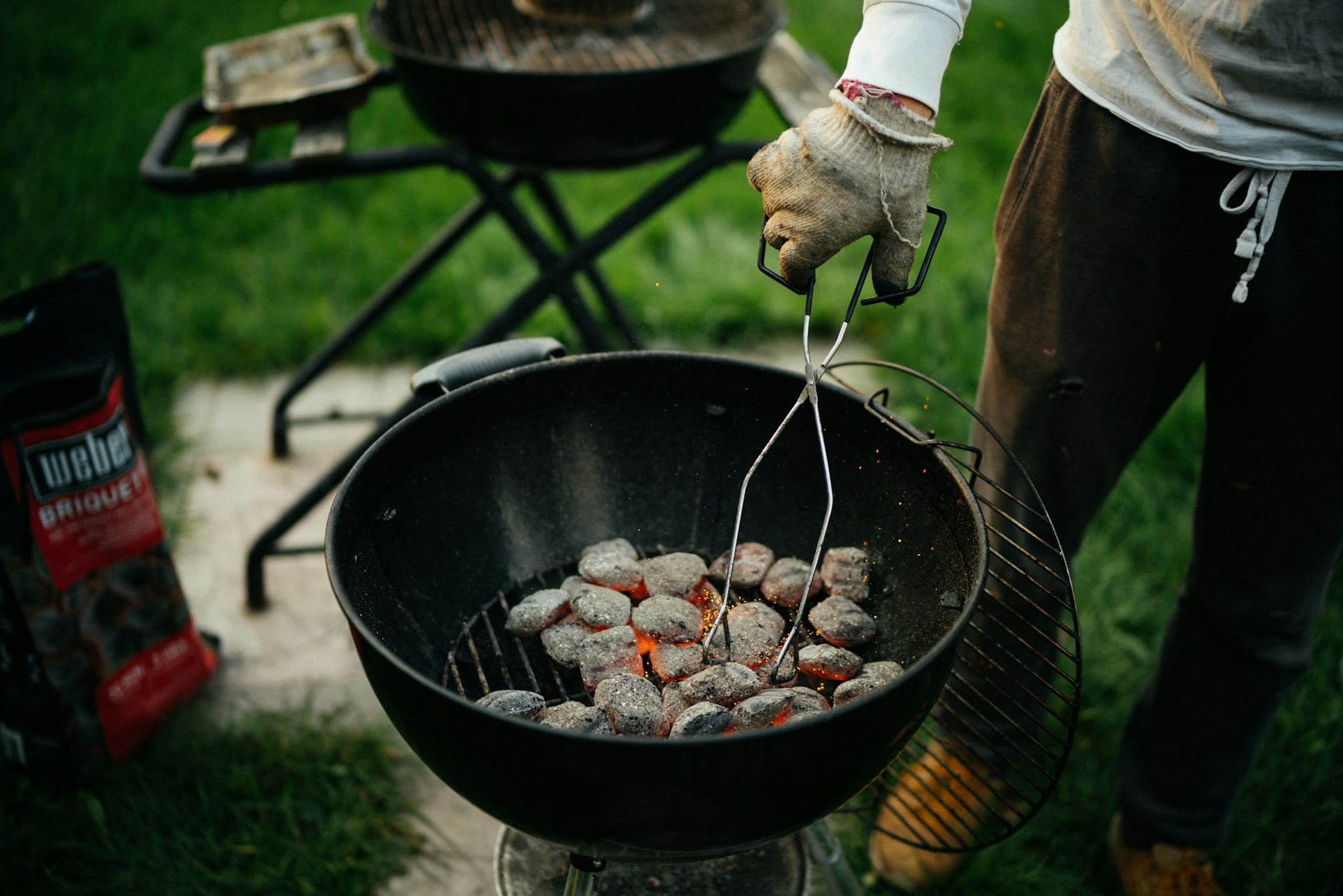 Weber kettle grill in use outdoors