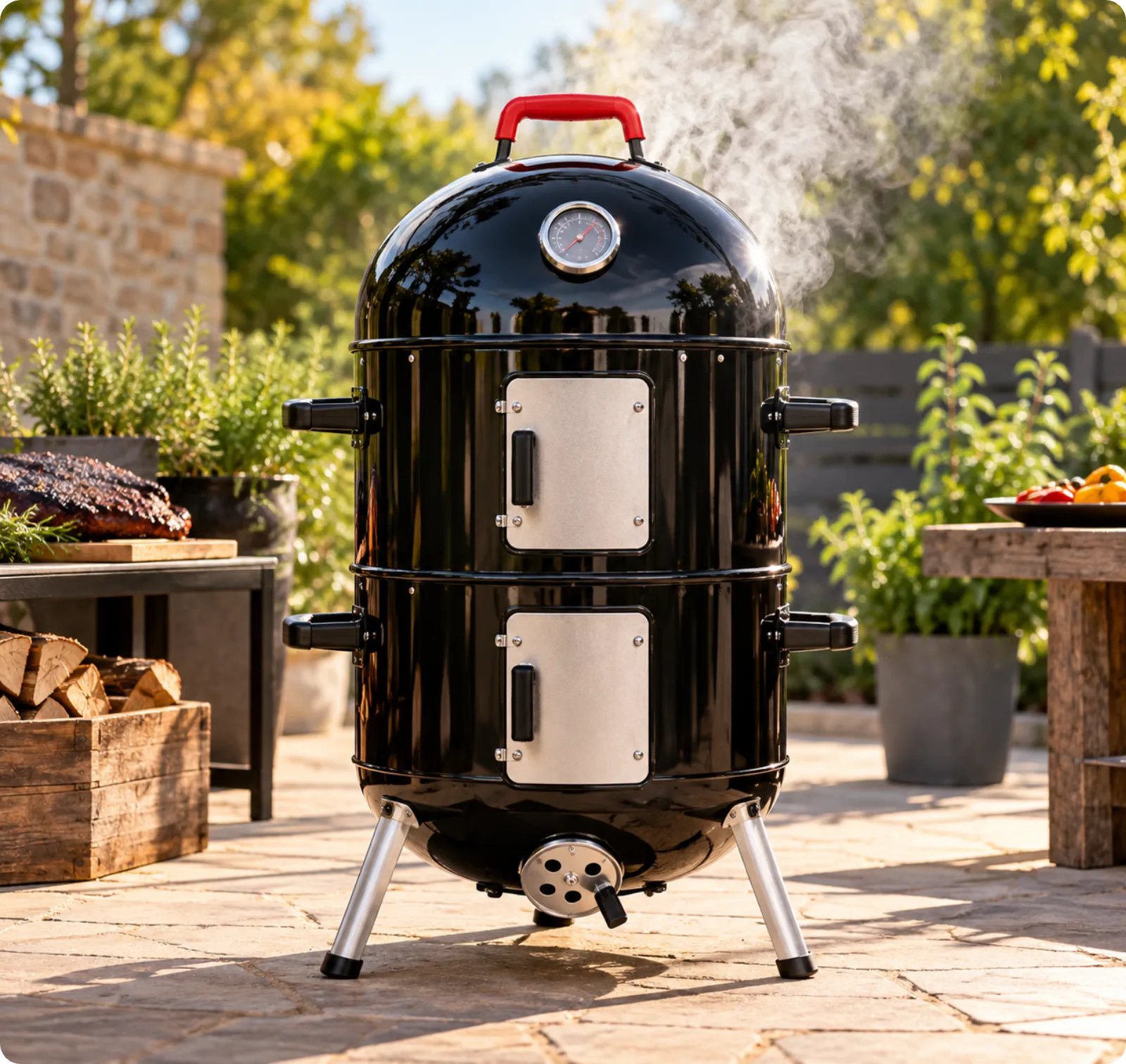 ProQ smoker set up for low and slow hot smoking