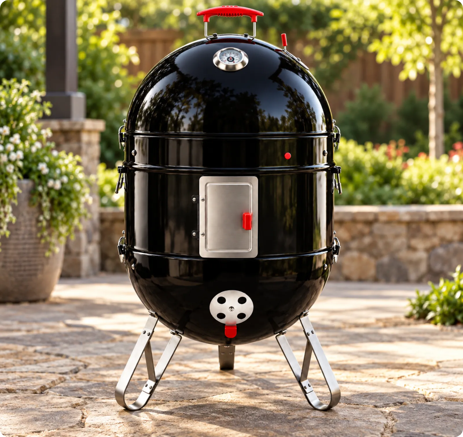 ProQ smoker set up for offset grilling