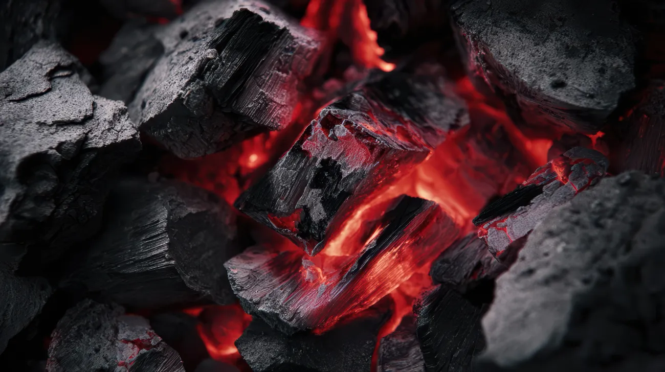 Glowing charcoal embers