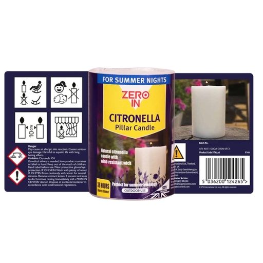 STV Citronella Pillar Candle