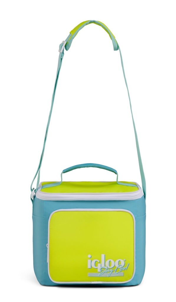 [000163084] IGLOO - Retro Square Lunch 9 - Lake BLue , Acid Green  Image 