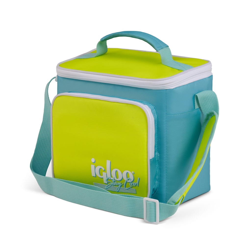 [000163084] IGLOO - Retro Square Lunch 9 - Lake BLue , Acid Green  Image 