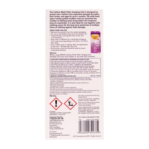 STV  Multi-Hook Hanging Clothes Moth Killer