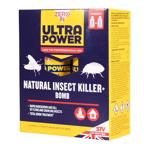 STV  Natural Insect Killer Bomb - 150ml One-Shot Aerosol - Twinpack