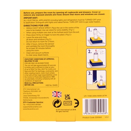 STV  Natural Insect Killer Bomb - 150ml One-Shot Aerosol - Twinpack