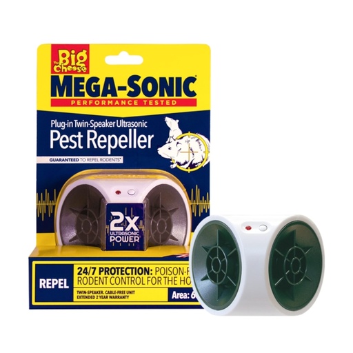 STV  Mega-Sonic® Plug-In Twin-Speaker Pest Repeller