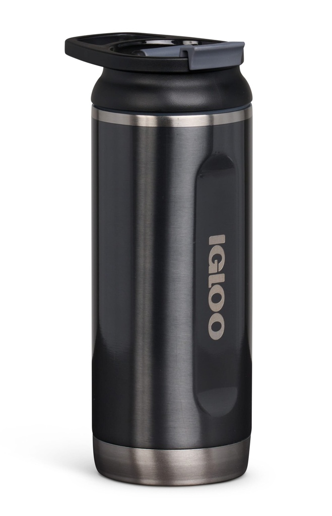 [00071068] IGLOO-16 Oz Stainless Steel Flip ‘n’ Sip Tumbler - Carbonite  Image 