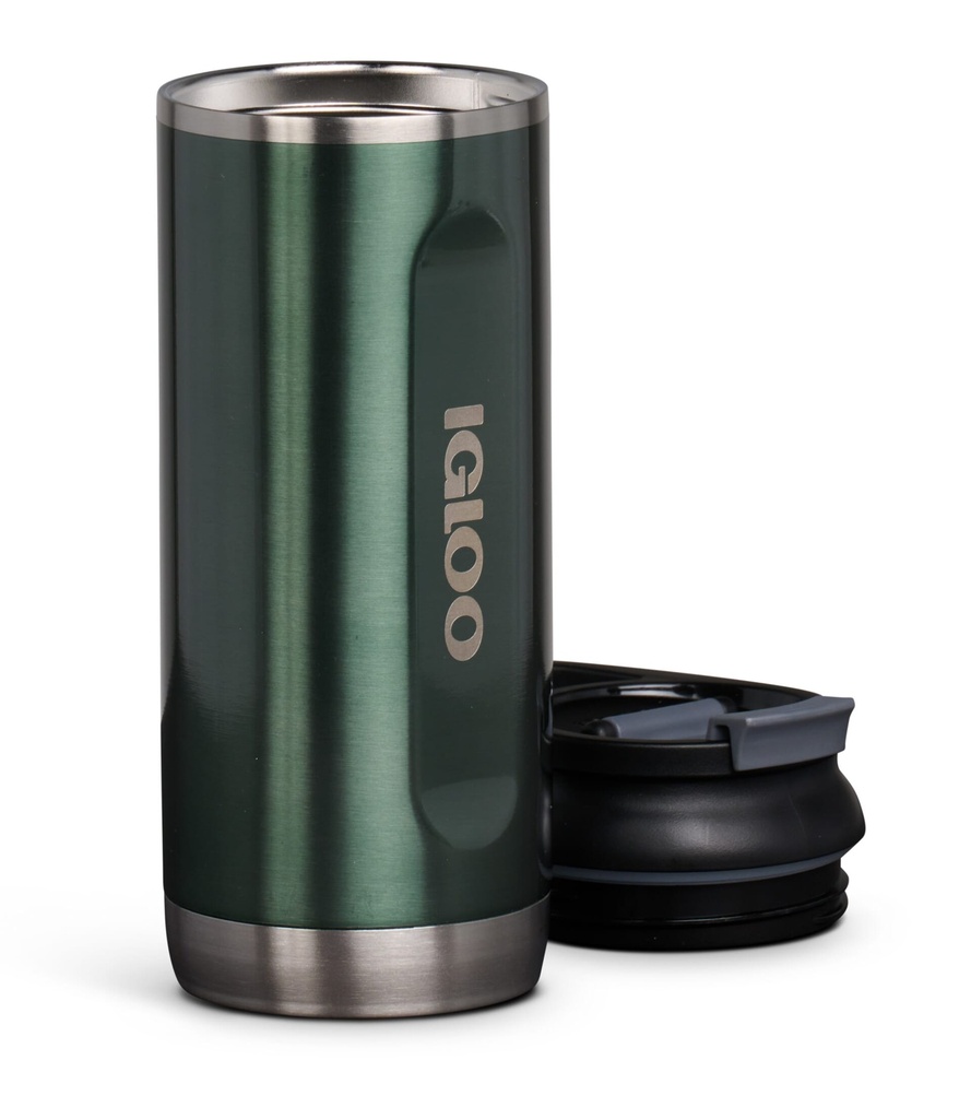 [00071070] IGLOO-16 Oz Stainless Steel Flip ‘n’ Sip Tumbler - Spruce Image 