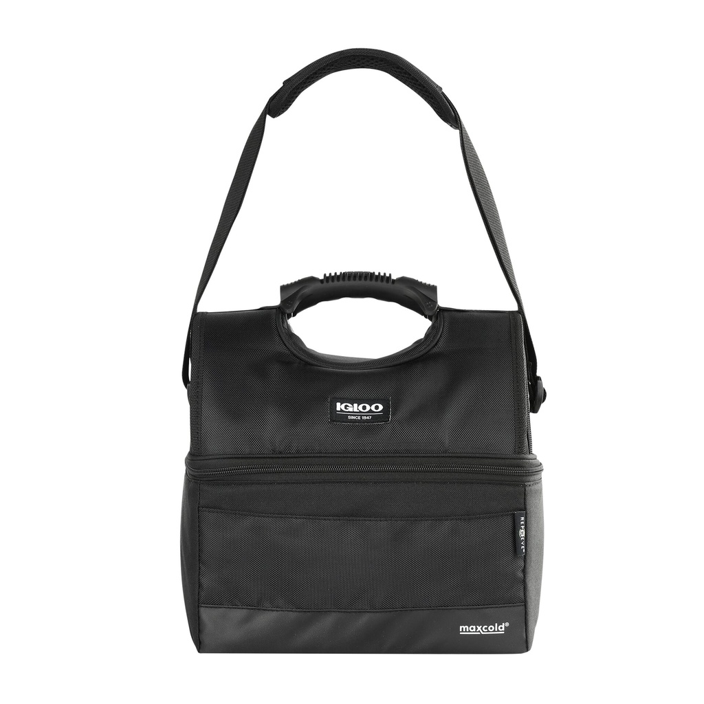 [00066112] IGLOO-16-Can Dual Compartment Insulated Gripper Lunch Bag - Black  Image 