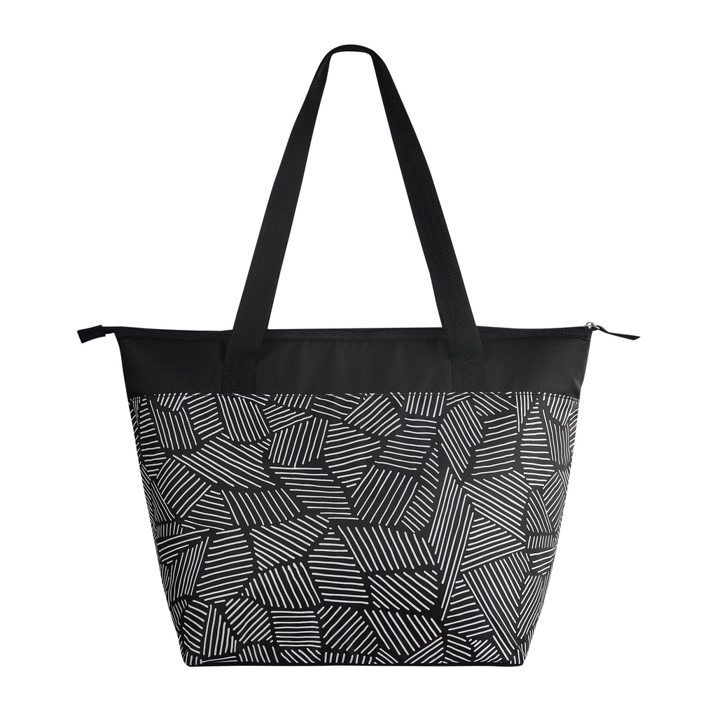 [00166268] IGLOO-30 Can Essential Tote Cooler Bag  - Black & White Geo Image 