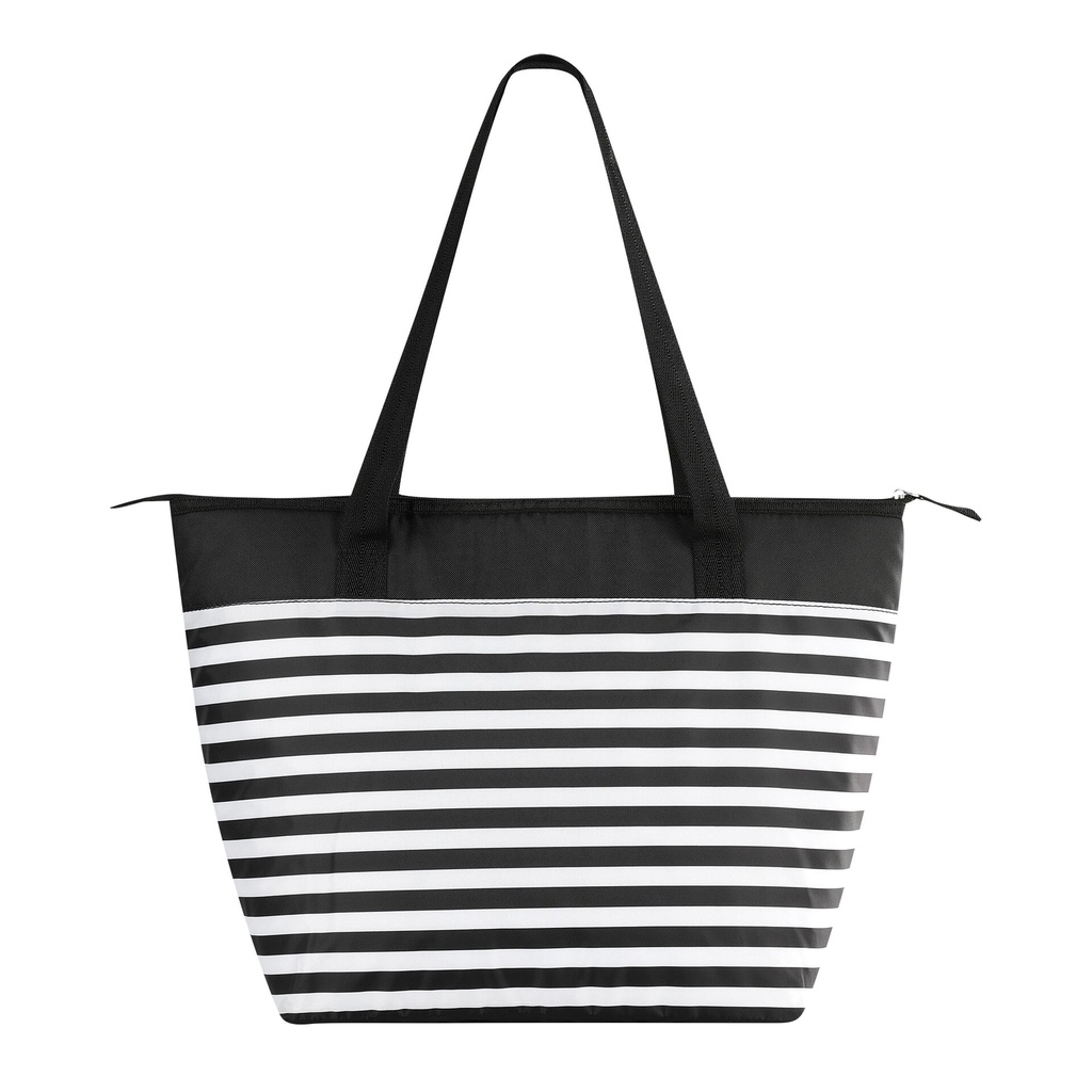 [00066266] IGLOO-30 Can Essential Tote Cooler Bag  - Black& White Stripe Image 