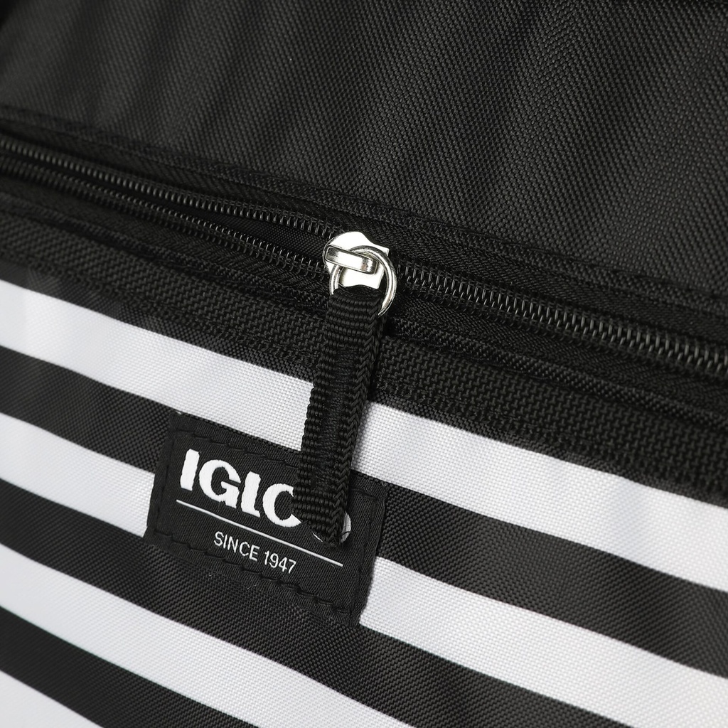[00066266] IGLOO-30 Can Essential Tote Cooler Bag  - Black& White Stripe Image 