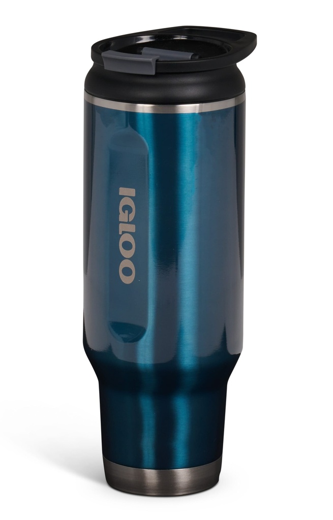 [00071083] IGLOO-40 Oz Stainless Steel  Flip ‘n’ Sip Tumbler - Modern Blue Image 