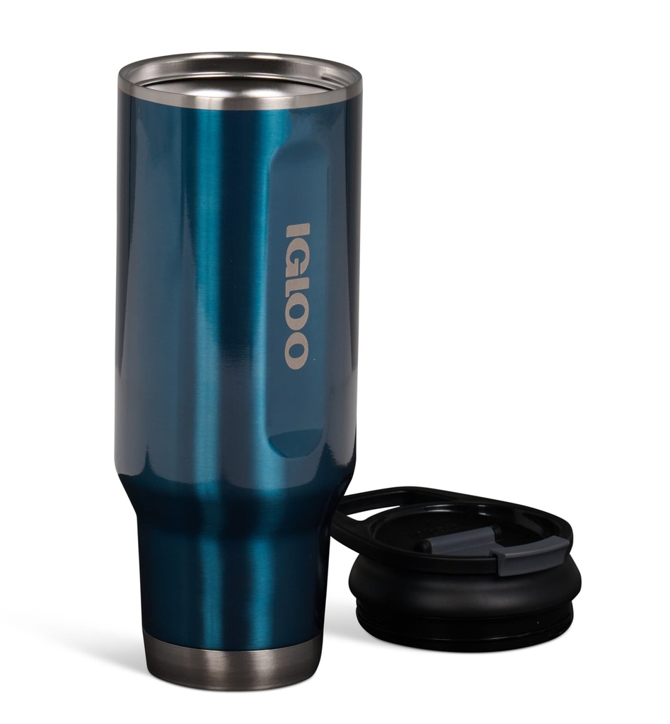 [00071083] IGLOO-40 Oz Stainless Steel  Flip ‘n’ Sip Tumbler - Modern Blue Image 
