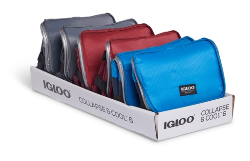 IGLOO-Collapse & Cool 6 Can Solid Assortment - Blue/Black  DISC